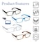 Boost Eyewear Blue Light Blocking Reading Glasses, Antiglare Lenses, Traditional Frames, 4PK 20125 - alternate 3